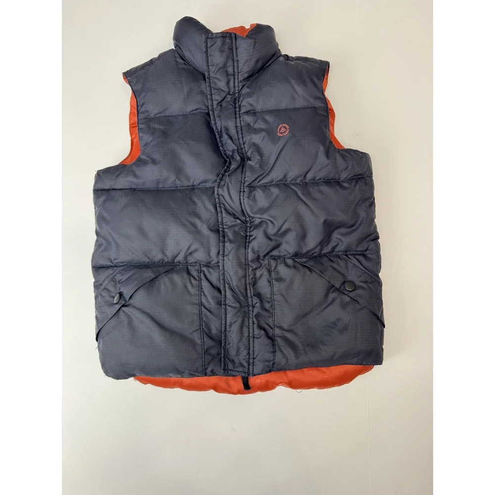 Vintage 2004 Old Navy Boys Down Filled Reversible Puffer Vest Navy Blue Youth S
